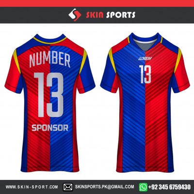 RED BLUE WALL   SOCCER JERSEYS